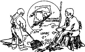 Rake leaves quickly and easily by using a tarp.